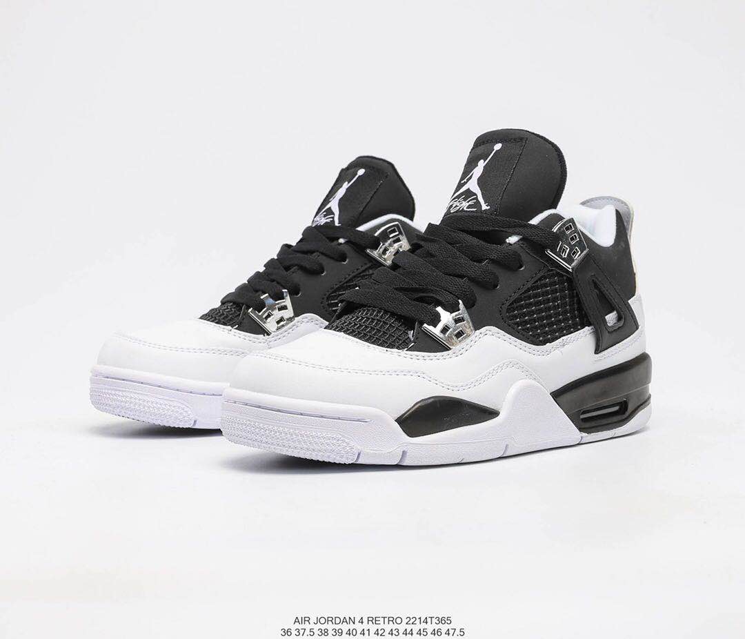 New Air Jordan 4 Black White - Click Image to Close